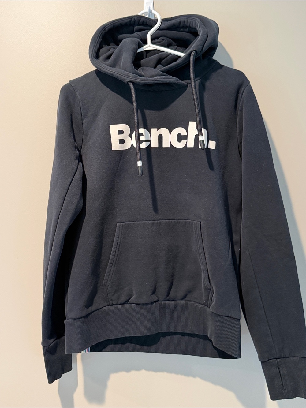 Bench. Black Hoodie with White Logo